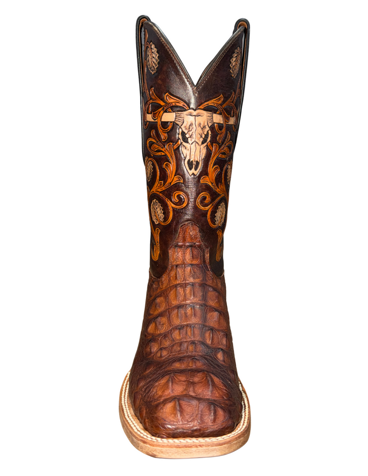 Pre-Order Black Jack Mens Barnwood Hand Tooled Alligator