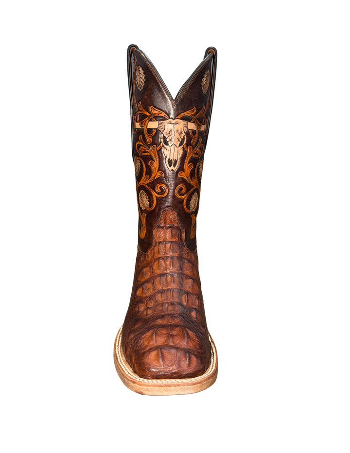 Pre-Order Black Jack Mens Barnwood Hand Tooled Alligator