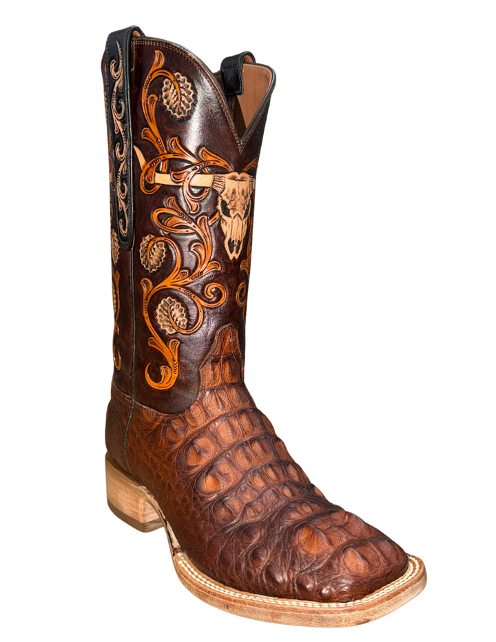 Pre-Order Black Jack Mens Barnwood Hand Tooled Alligator