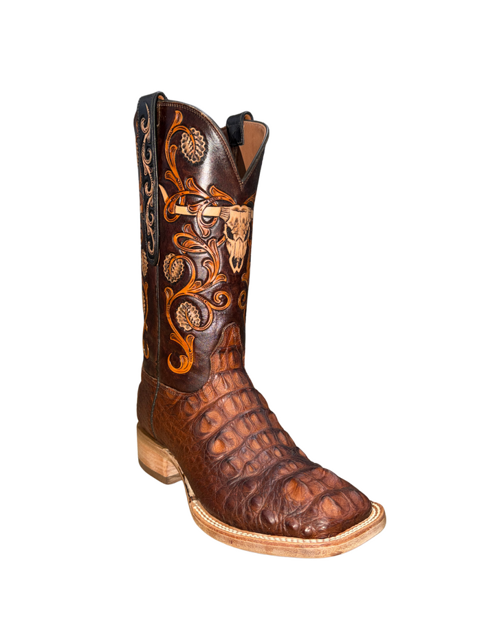 Pre-Order Black Jack Mens Barnwood Hand Tooled Alligator