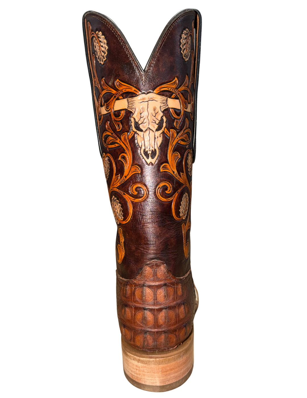 Pre-Order Black Jack Mens Barnwood Hand Tooled Alligator