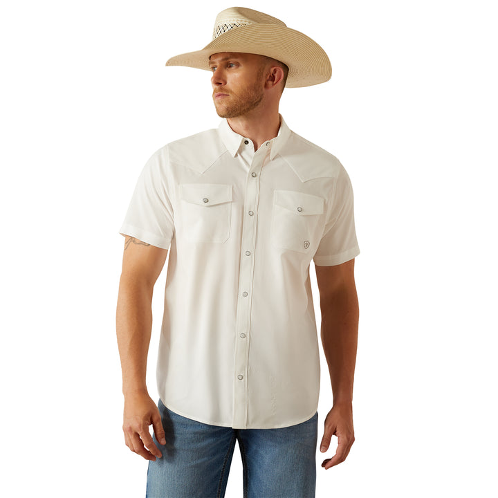 Ariat Mens White VentTEK Western Fitted Shirt