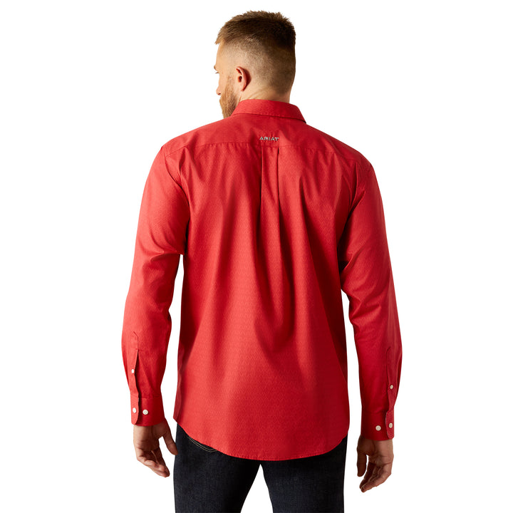 Ariat Mens Red Wrinkle Free Dangelo Classic Fit Shirt
