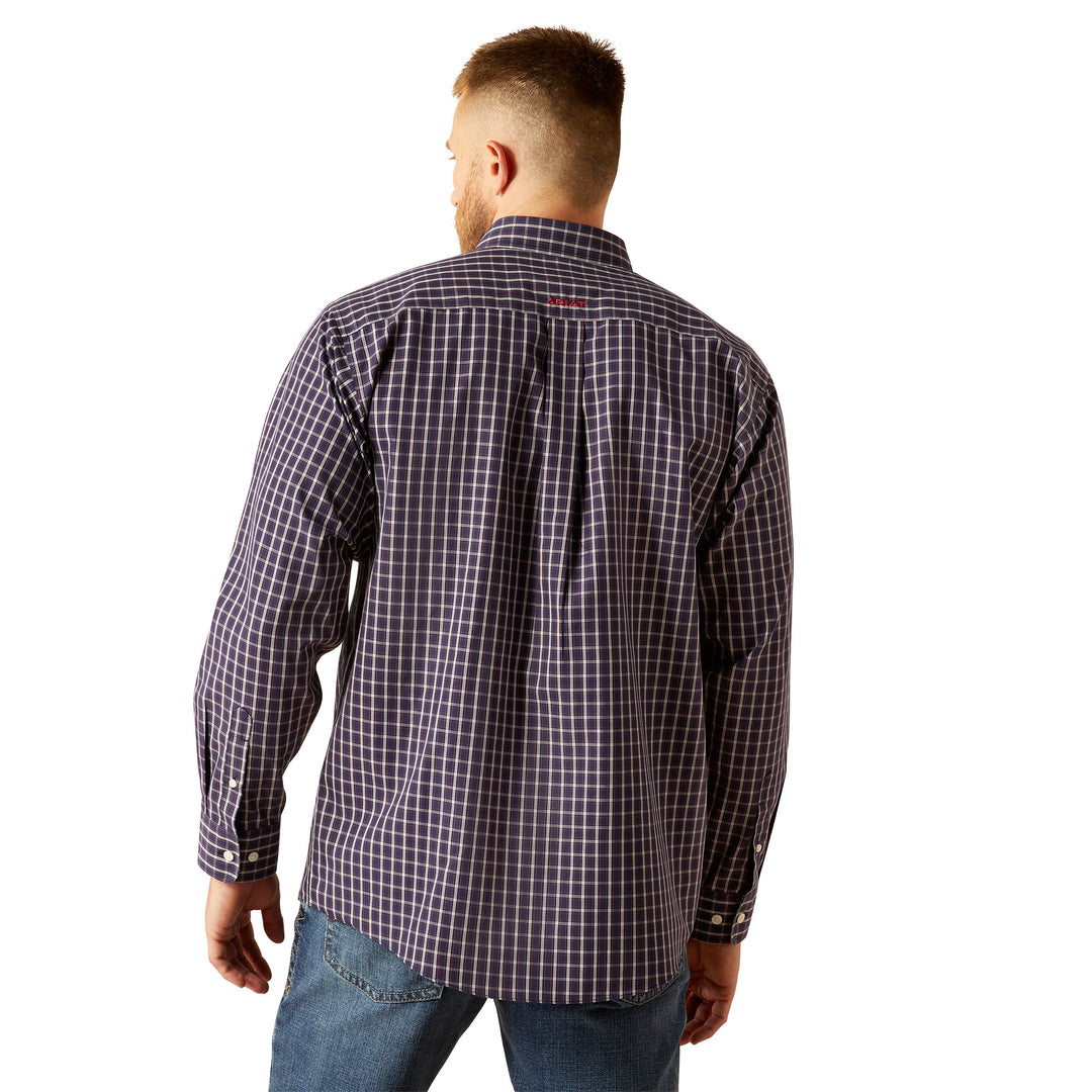 Ariat Mens Navy Wrinkle Free Dwayne Classic Fit Shirt