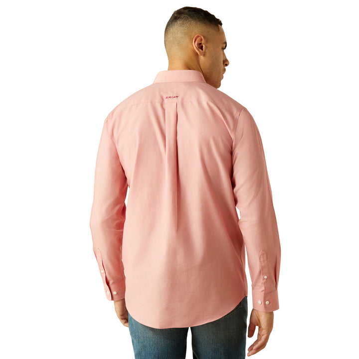 Ariat Mens Red Wrinkle Free Solid Fitted Shirt