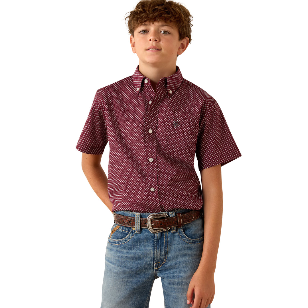 Ariat Boys Maroon Pippin Shirt