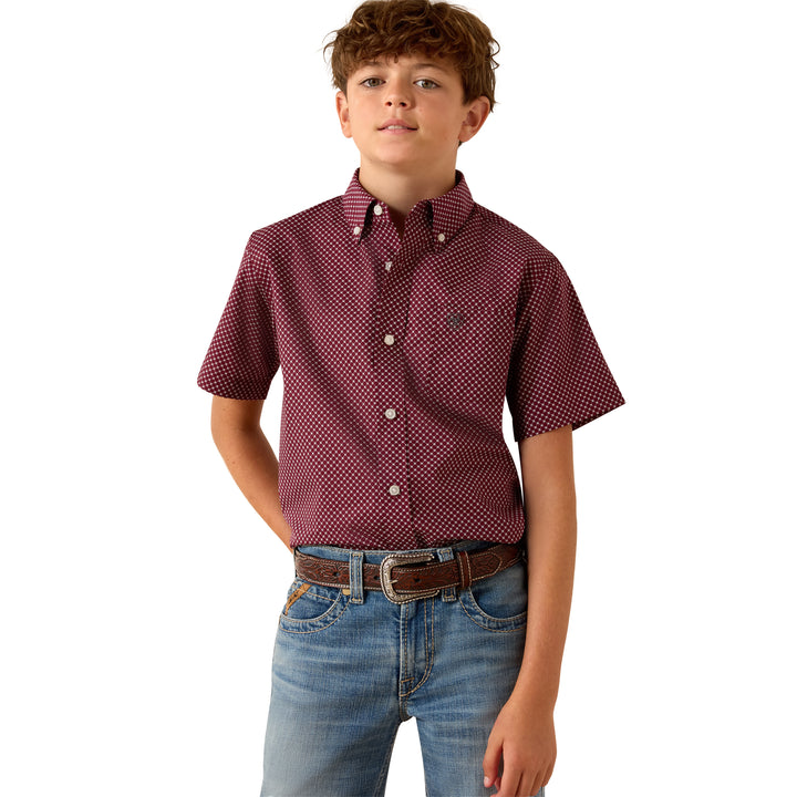 Ariat Boys Maroon Pippin Shirt