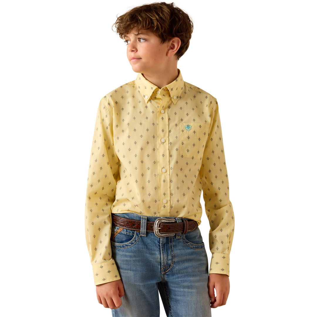 Ariat Boys Yellow Pacey Shirt