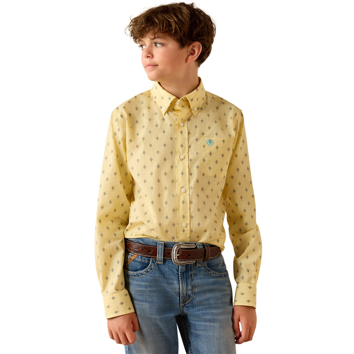 Ariat Boys Yellow Pacey Shirt