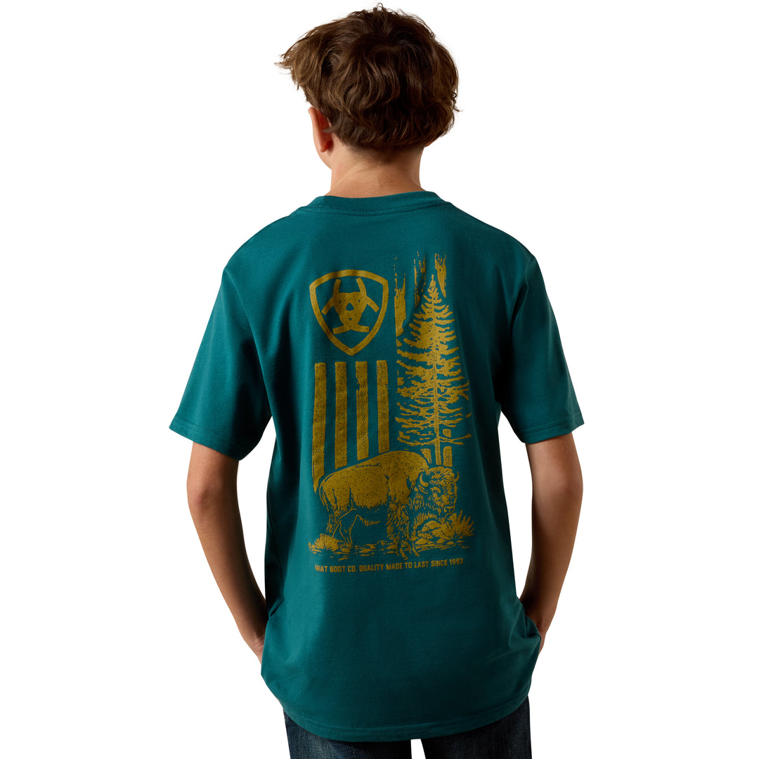 Ariat Boys Bison Wander Flag T-Shirt