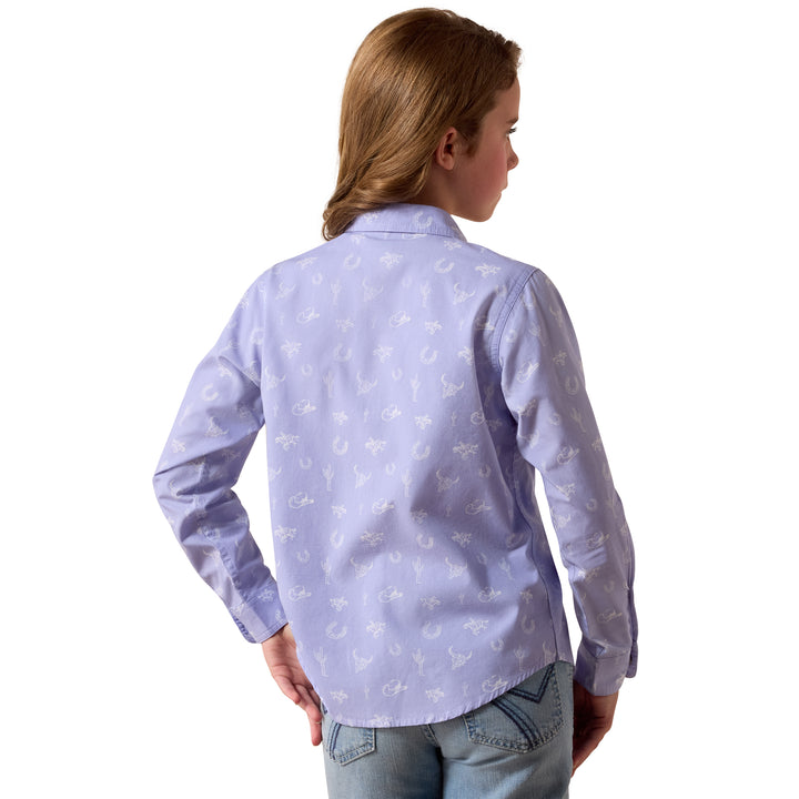 Ariat Girls Lavender Western Motifs Shirt