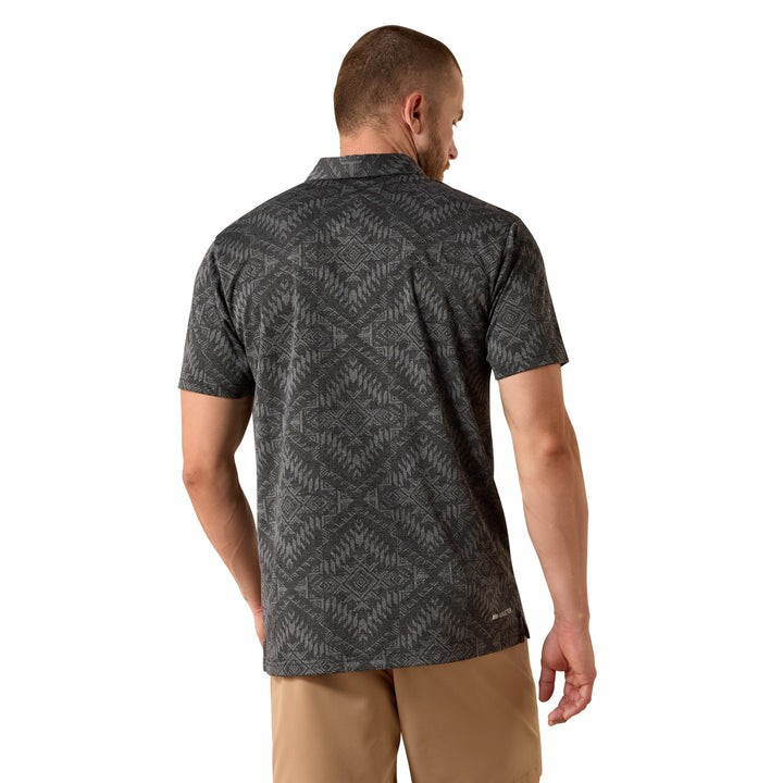 Ariat Mens Jacquard Printed Fitted Polo
