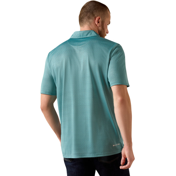 Ariat Mens Blue Geo All Over Print Classic Fit Polo