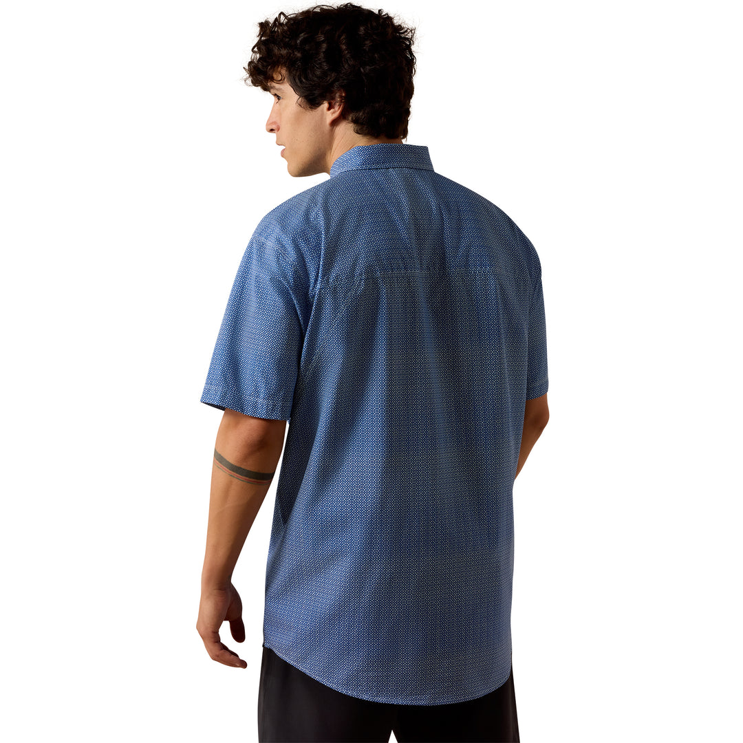 Ariat Mens Blue Printed 360 Airflow Classic Fit Shirt