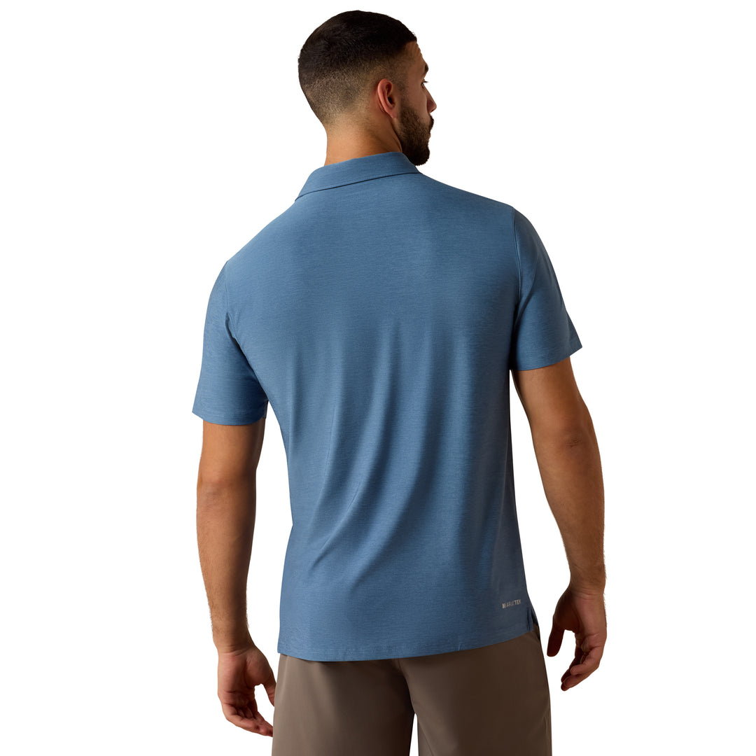 Ariat Mens Blue Charger 2.0 Fitted Polo