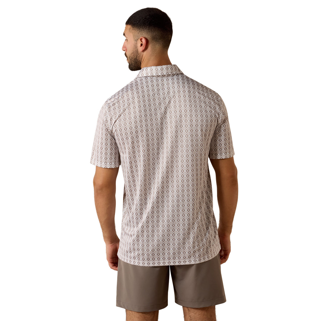Ariat Mens Grey Geo All Over Print Polo
