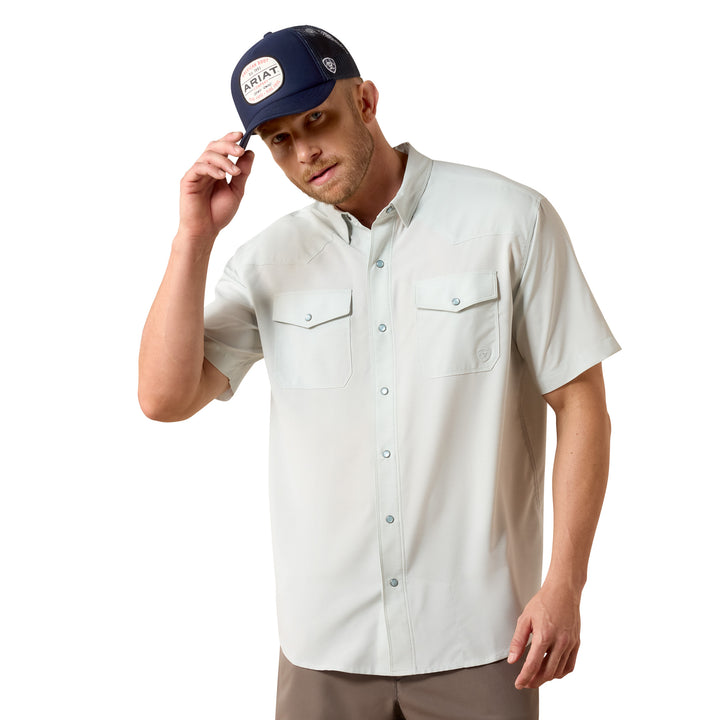 Ariat Mens Aqua Heather Western VentTEK Classic Fit Shirt