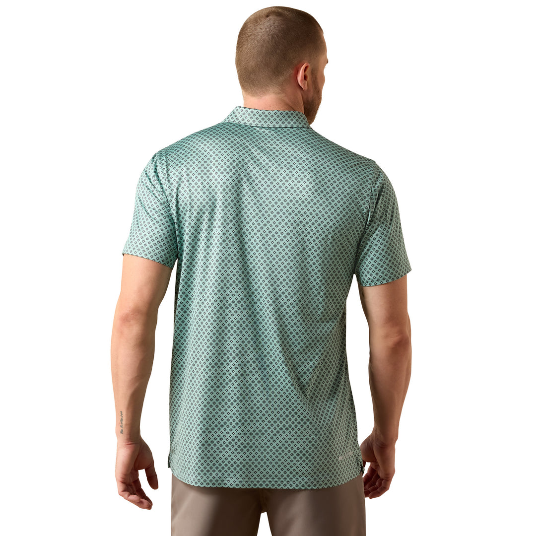 Ariat Mens All Over Print Heathered Fitted Polo
