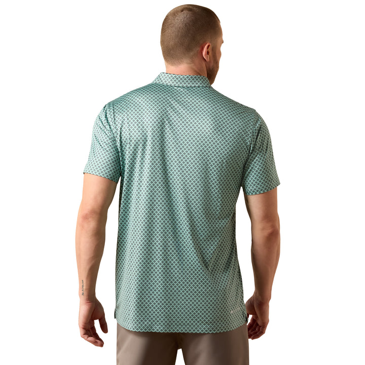 Ariat Mens All Over Print Heathered Fitted Polo