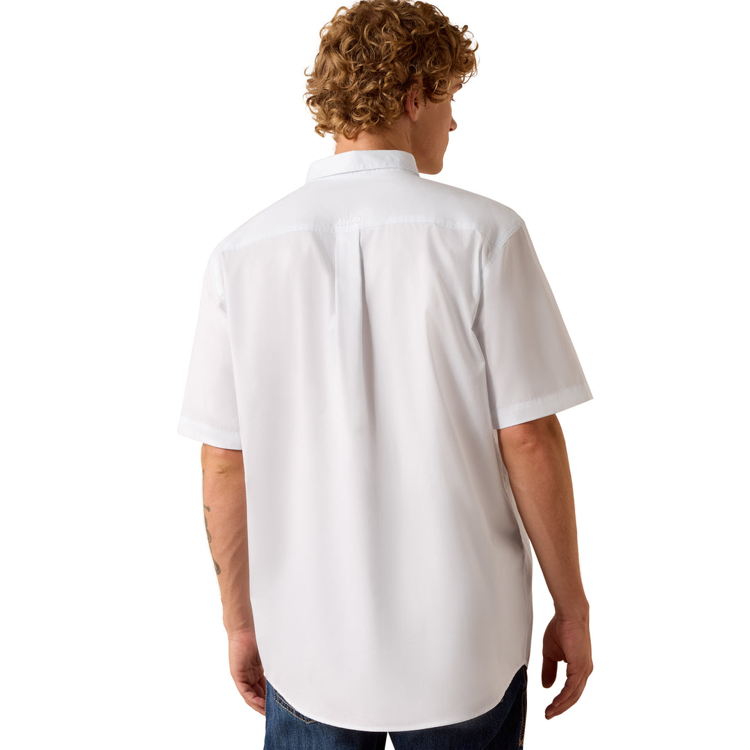 Ariat Mens White Lightweight Twill Classic Fit Shirt