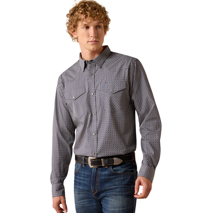 Ariat Mens Wrinkle Free Dennis Fitted Snap Shirt