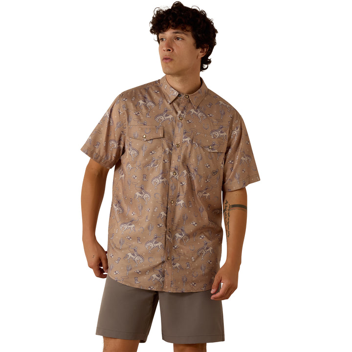 Ariat Mens Western Printed VentTEK Fitted Snap Shirt