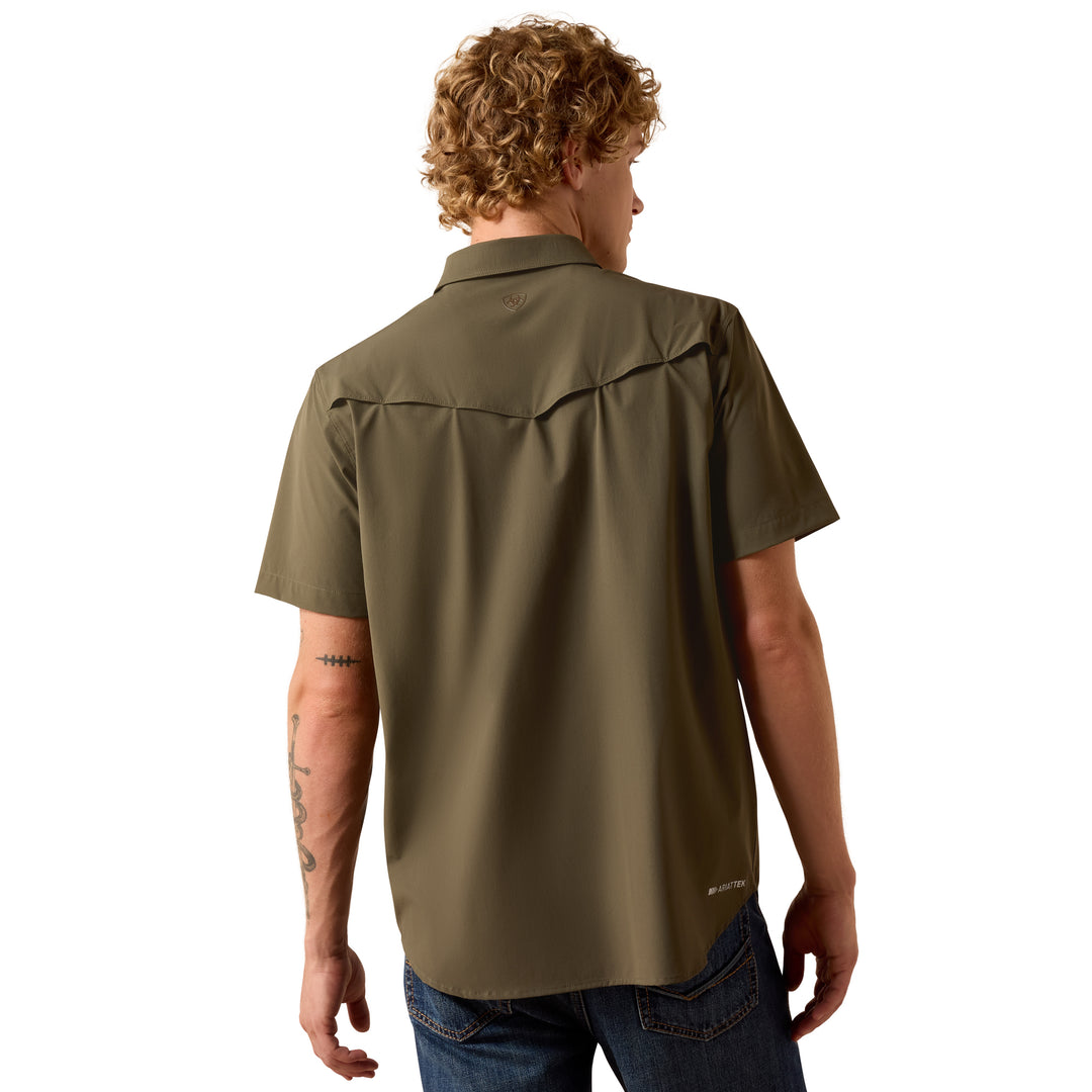 Ariat Mens Olive FrontierTough VentTEK Western Fitted Snap Shirt
