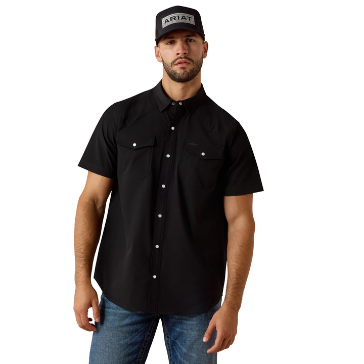 Ariat Mens Black FrontierTough VentTEK Western Fitted Snap Shirt