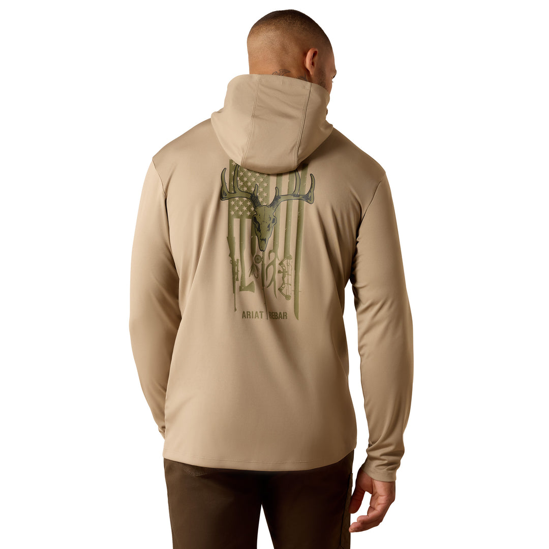 Ariat Mens Rebar Sunblocker Outdoor Hooded Classic Fit Long Sleeve T-Shirt