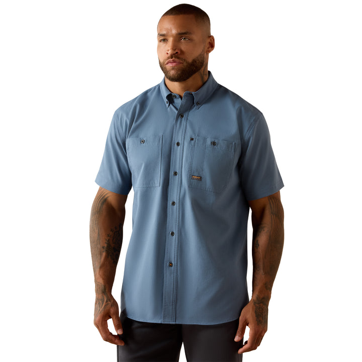 Ariat Mens Blue Rebar Made Tough 360 Airflow Work Shirt