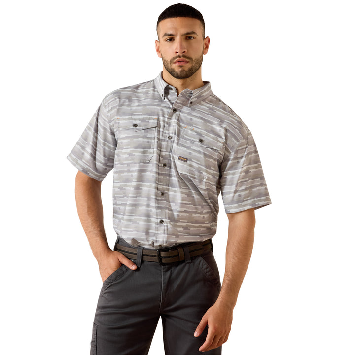 Ariat Mens Printed Rebar Made Tough VentTEK DuraStretch Work Shirt