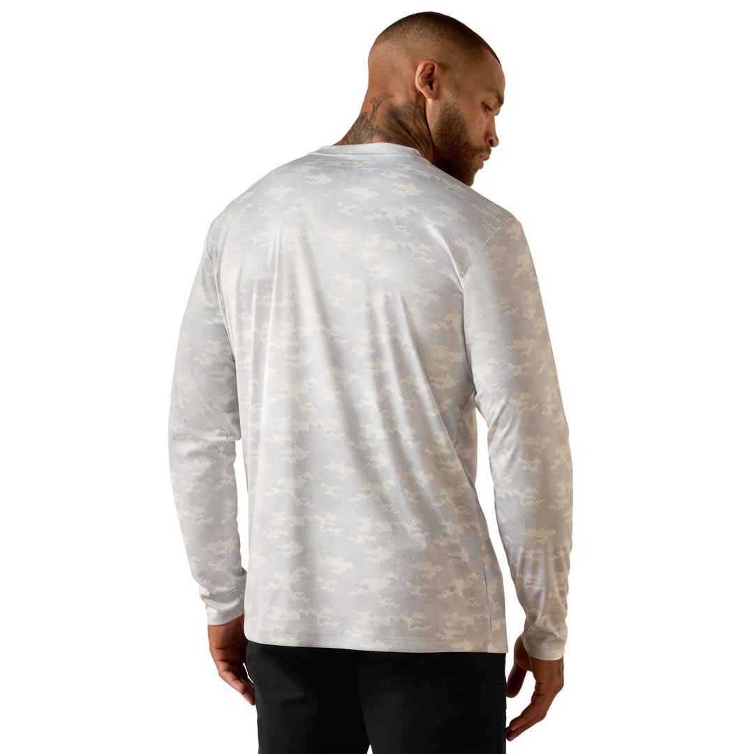 Ariat Mens Grey Rebar Sunblocker Printed Long Sleeve T-Shirt