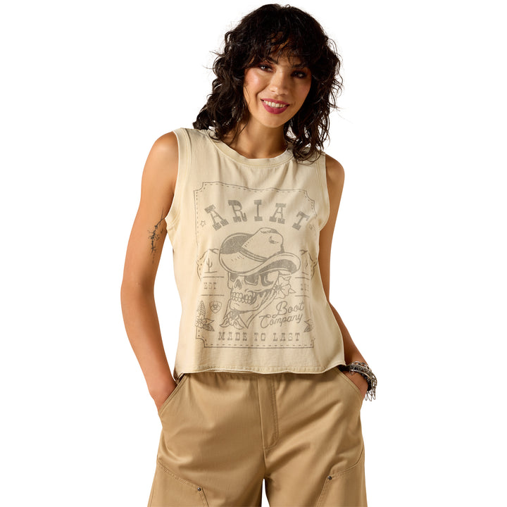 Ariat Womens Wanted Skull Cowboy Tank