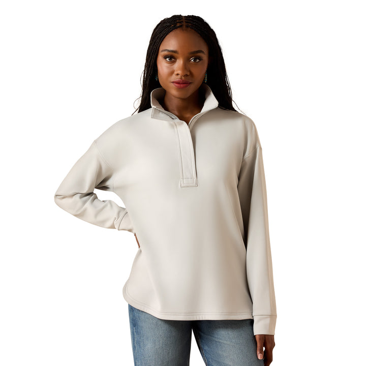 Ariat Womens Grey Breeze Logo 1/2 Zip Sweatshirt
