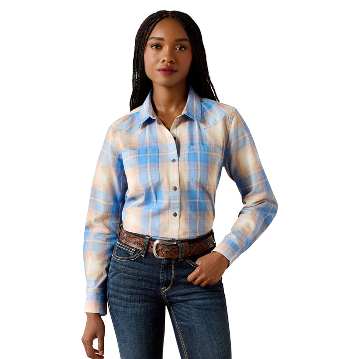 Ariat Womens Blue Plaid  Billie Jean Shirt
