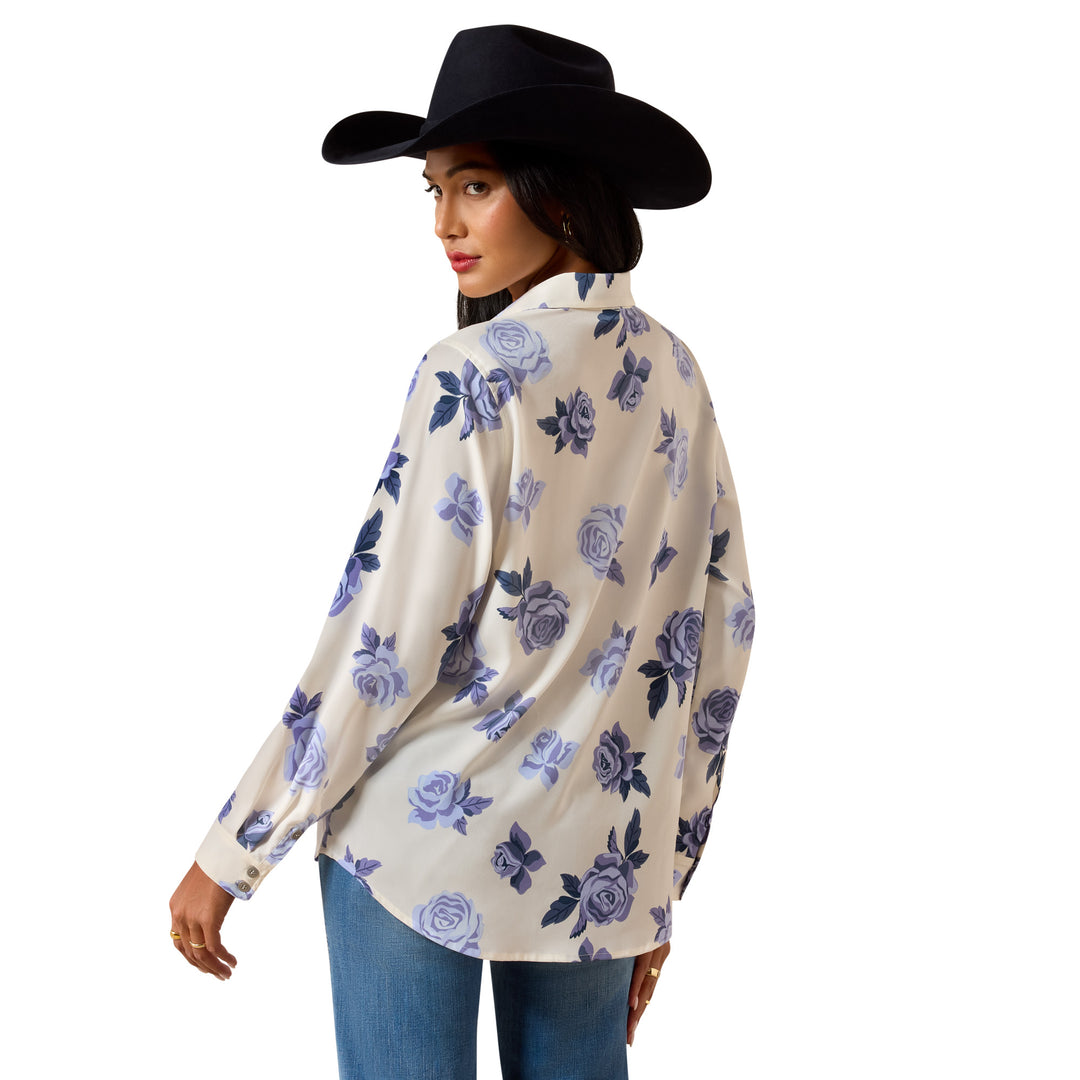 Ariat Womens Roses Are Blue Homestyle Shirt