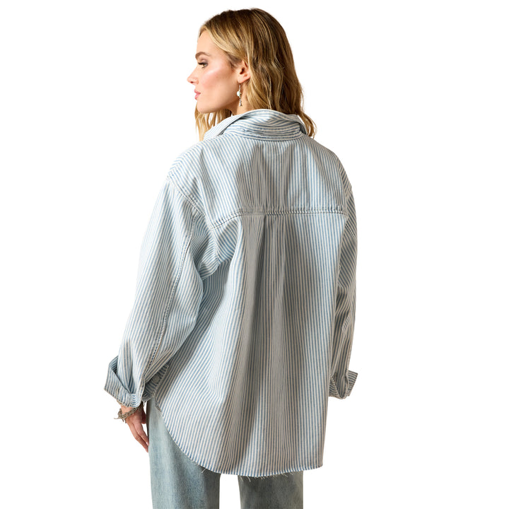 Ariat Womens Striped Denim Shirt Jacket