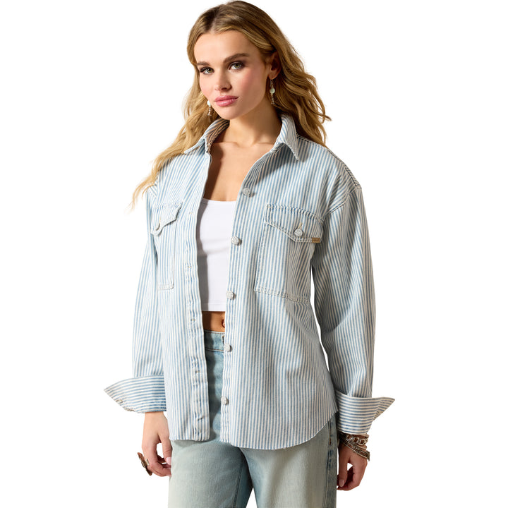 Ariat Womens Striped Denim Shirt Jacket