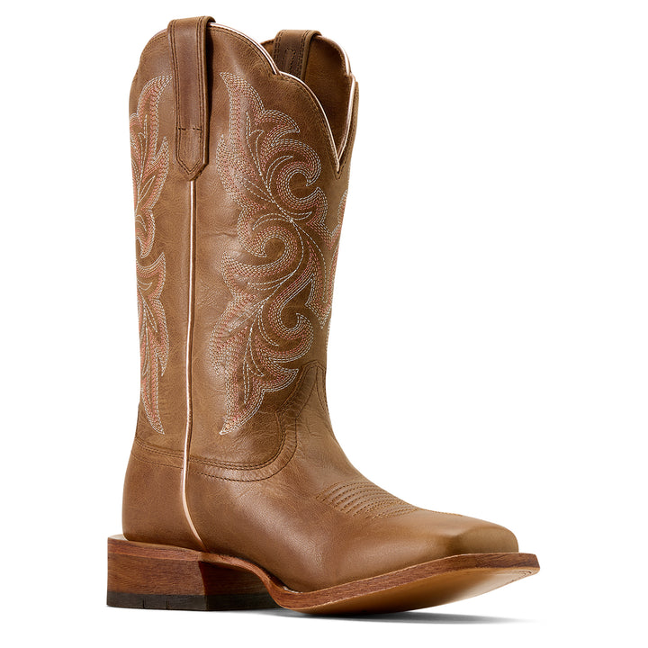 Ariat Womens Tan County Lane Wide Square Toe Western Boots