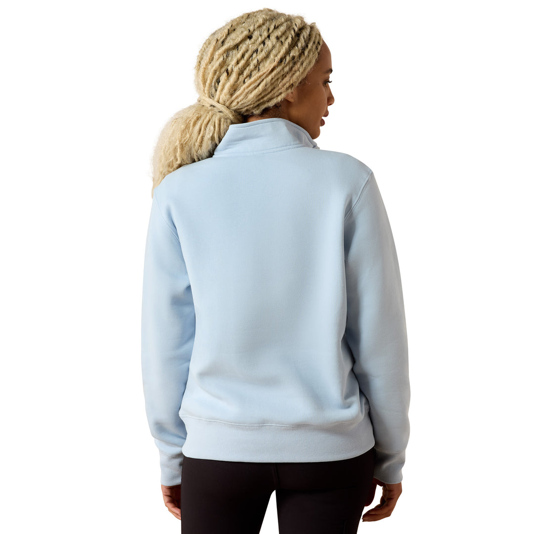Ariat Womens Light Blue Rebar Lightweight Mock 1/2 Zip Sweatshirt