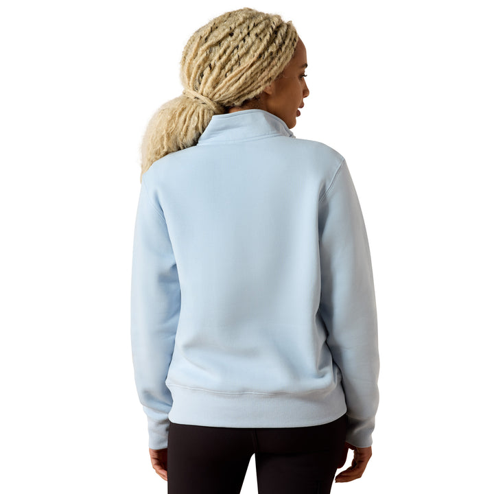 Ariat Womens Light Blue Rebar Lightweight Mock 1/2 Zip Sweatshirt