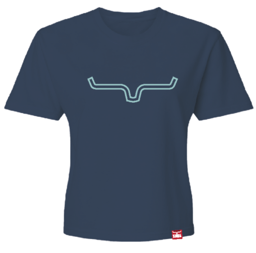 Kimes Ranch Womens Blue Outlier Crop T-Shirt