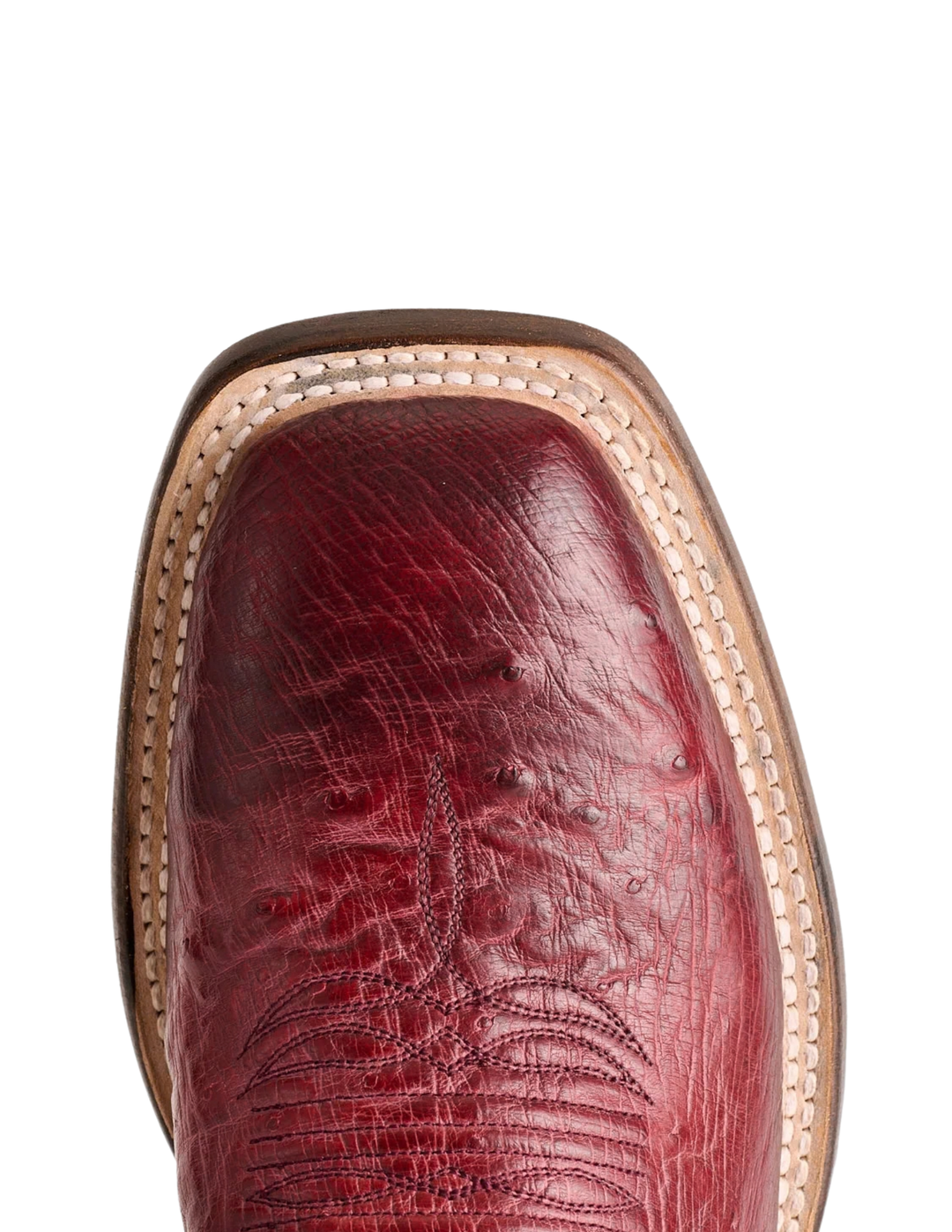Lucchese Mens Cecil Exotic Black Cherry Smooth Ostrich Boot