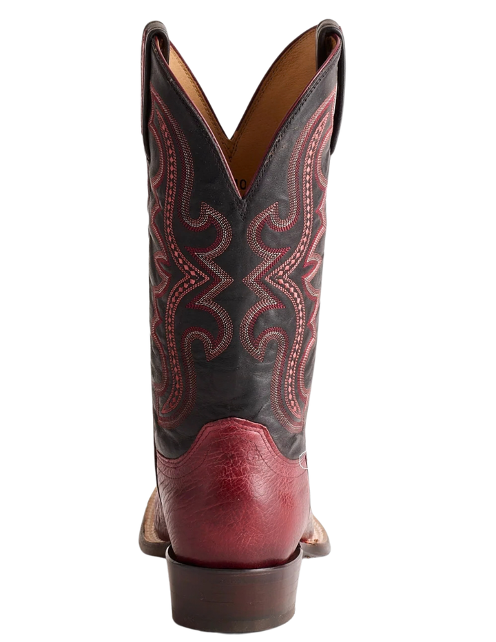 Lucchese Mens Cecil Exotic Black Cherry Smooth Ostrich Boot