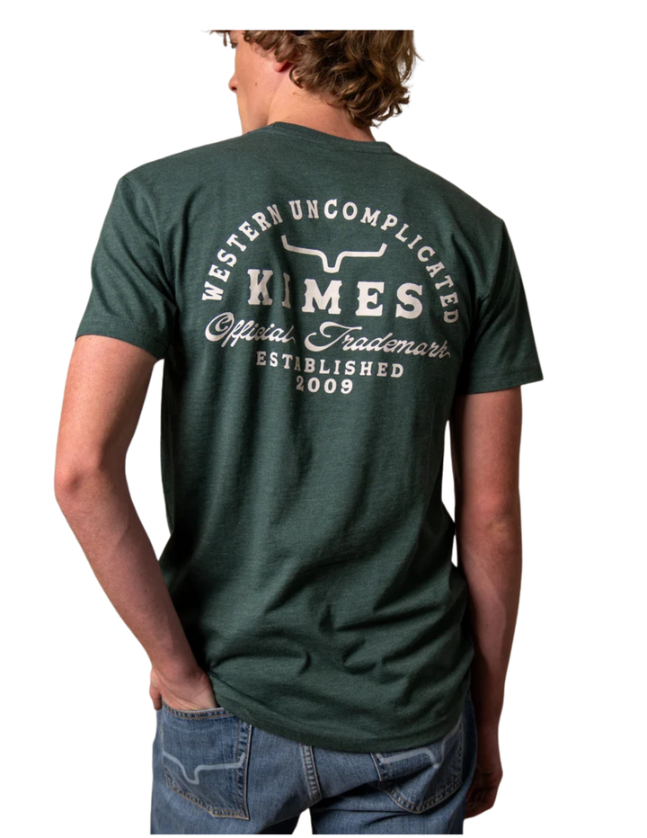 Kimes Ranch Mens Forrest Green Heavy Text T-Shirt