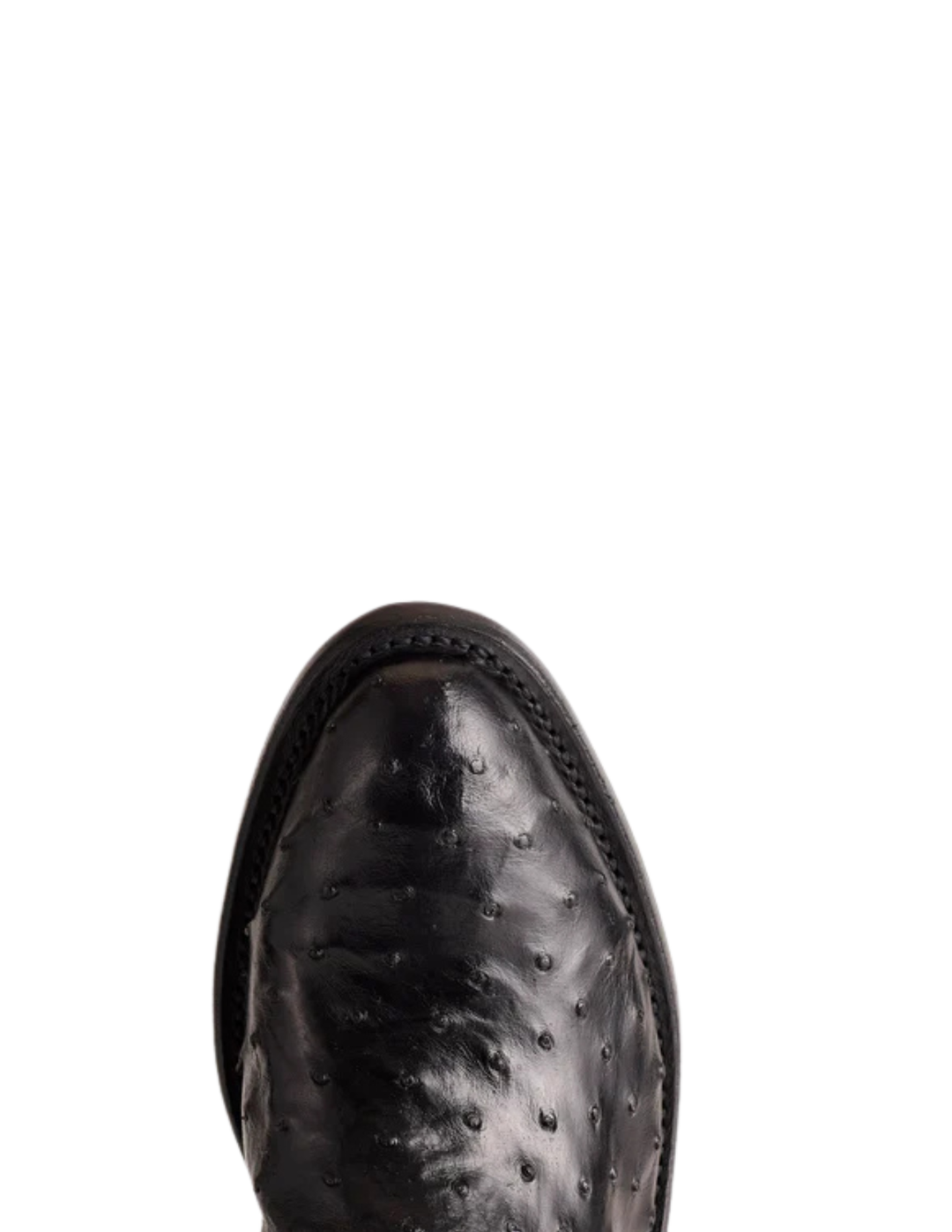 Lucchese Mens Luke Black Round Toe Ostrich Boots