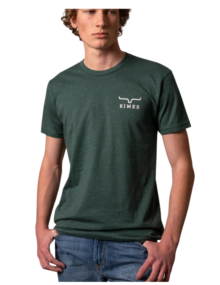 Kimes Ranch Mens Forrest Green Heavy Text T-Shirt