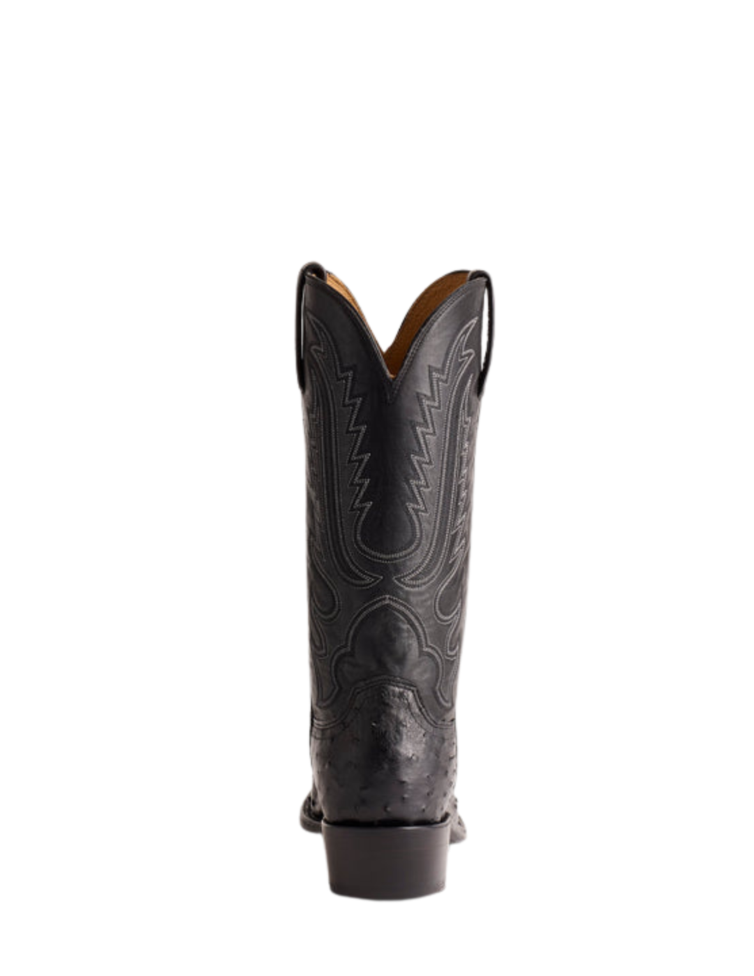 Lucchese Mens Luke Black Round Toe Ostrich Boots