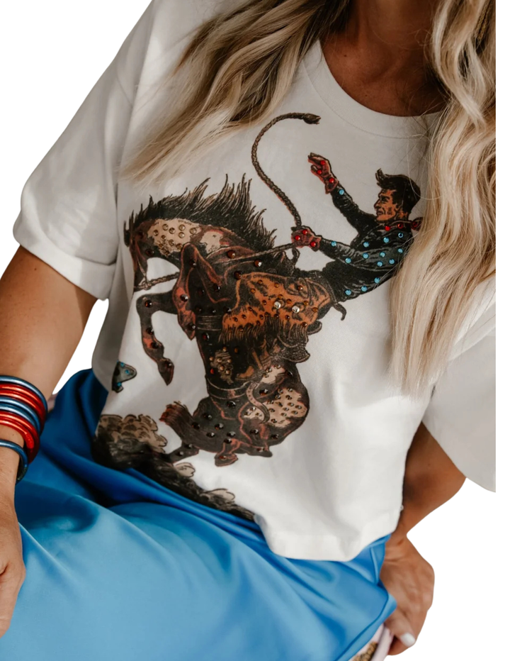 Summer Tee Womens Gina Pink Label Bronc Rider T-Shirt