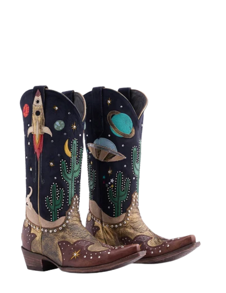 Old Gringo Womens Galactic Buckaroo Copper and Blue Boot